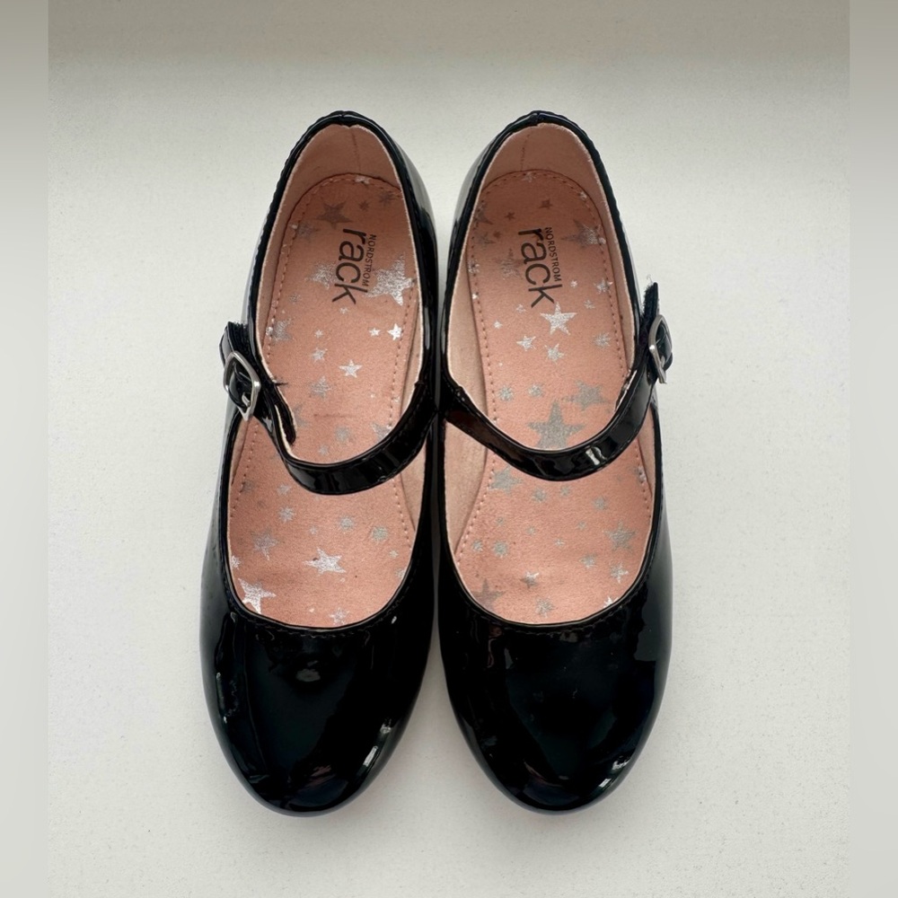 New Nordstrom Rack Kids Black Patent Leather Mary Jane Shoes Youth Size 1